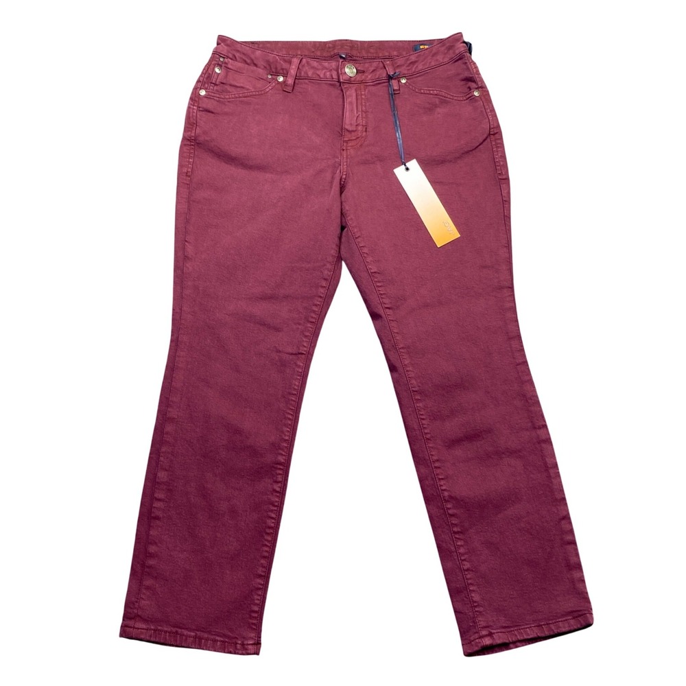 JAG Jeans Petite Penelope Mid Rise Slim Ankle Pants Red 10P JP2331410ELD NWT